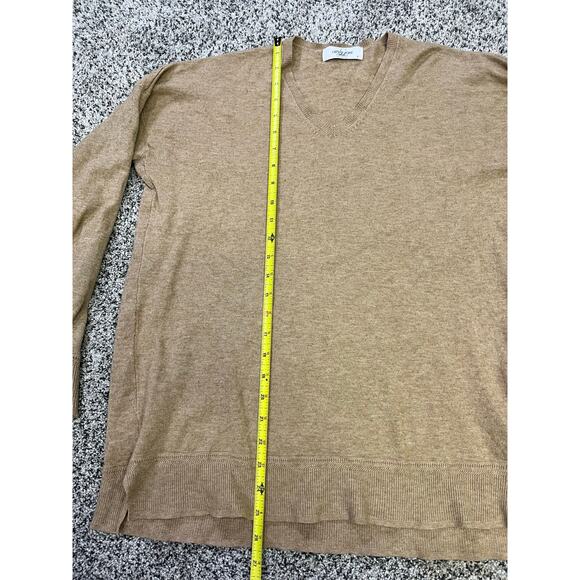 🌟3 for $35🌟 Carly Jean Los Angeles CJLA Pullover Sweater, V-Neck Camel Cashmere - Picture 8 of 11